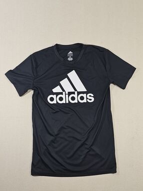 adidas Black Tee with White Trefoil Logo